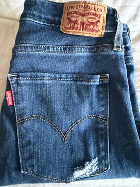 Levi's Women's Dark Blue Skinny Jeans with Back Pocket Stitching